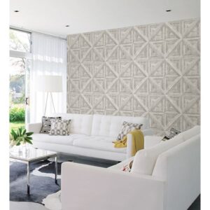 Carriage House Light Grey Wood Wallpaper