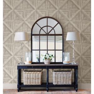 Carriage House Neutral Wood Wallpaper