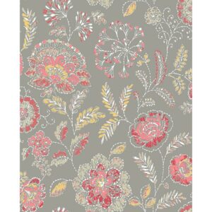 0021337 tropez coral jacobean wallpaper
