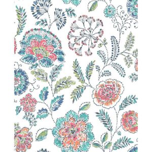 0021347 tropez teal jacobean wallpaper