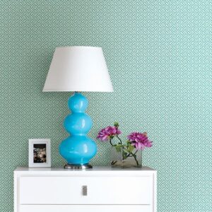Sete Aqua Greek Key Wallpaper