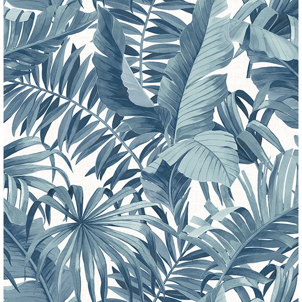 0021408 alfresco navy palm leaf wallpaper