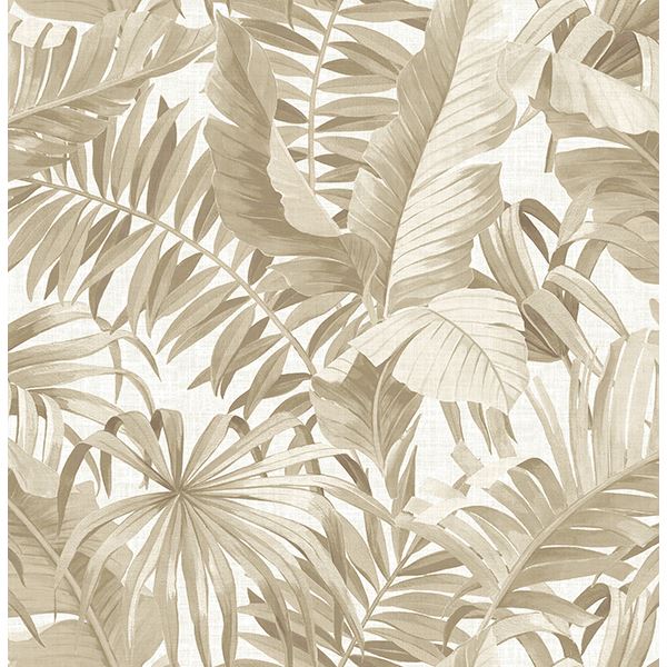 0021410 alfresco taupe palm leaf wallpaper
