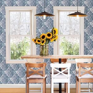 Balangan Navy Damask Wallpaper