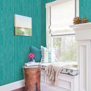 Illusion Aqua Faux Wood Wallpaper
