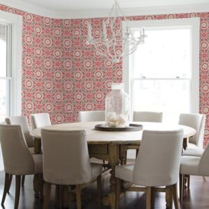 Maya Pink Medallion Wallpaper