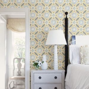 Maya Yellow Medallion Wallpaper