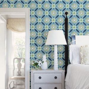 Maya Teal Medallion Wallpaper