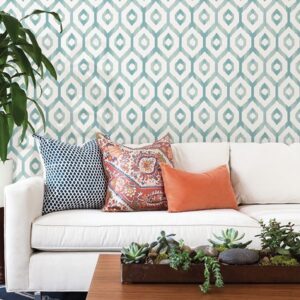 Lucia Teal Diamond Wallpaper
