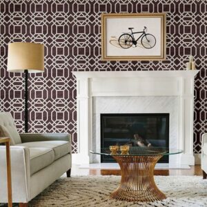 Daphne Maroon Trellis Wallpaper