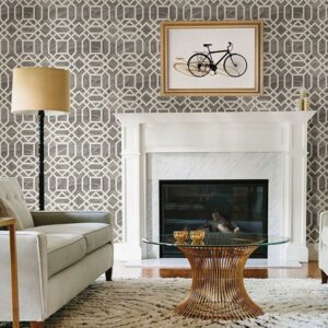 Daphne Grey Trellis Wallpaper