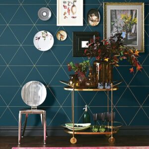Twilight Teal Geometric Wallpaper