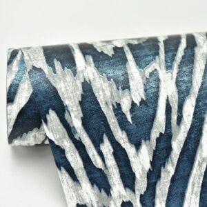 Splendid Blue Animal Print Wallpaper