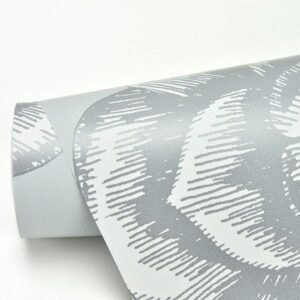 Fanciful Silver Floral Wallpaper