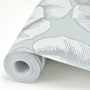 Fanciful Silver Floral Wallpaper