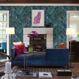 Nocturnum Blue Leaf Wallpaper