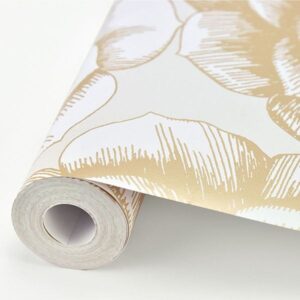 Fanciful Gold Floral Wallpaper