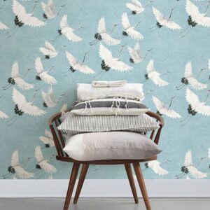 Windsong Blue Crane Wallpaper