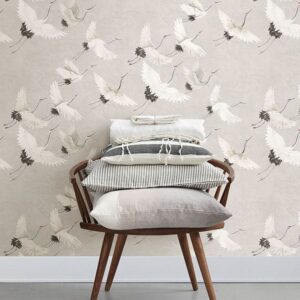 Windsong Grey Crane Wallpaper