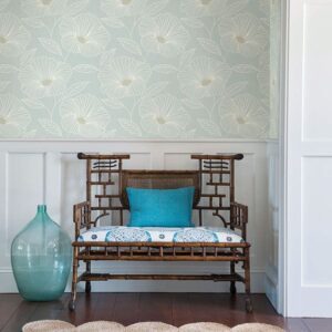 Mythic Seafoam Floral Wallpaper