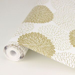 Blithe Gold Floral Wallpaper
