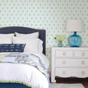 Orion Turquoise Geometric Wallpaper