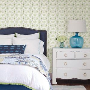 Orion Green Geometric Wallpaper