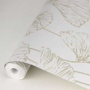 Reverie Grey Ginkgo Wallpaper