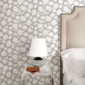 Astrid Grey Floral Wallpaper