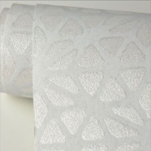 Prism White Geometric Wallpaper