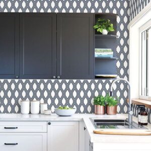 Honeycomb Navy Geometric Wallpaper