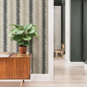 Quake Taupe Abstract Stripe Wallpaper