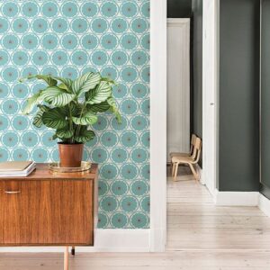 Buttercup Turquoise Flower Wallpaper