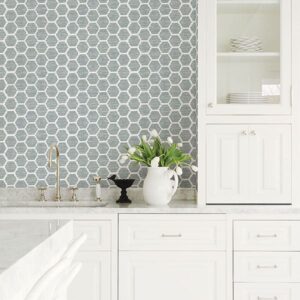 Aura Teal Honeycomb Wallpaper