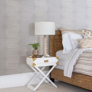 Zephyr Light Blue Abstract Stripe Wallpaper