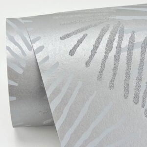 Feliz Silver Beaded Ogee Wallpaper