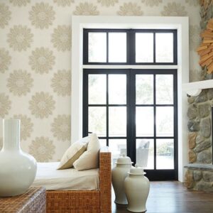 Sol Light Brown Medallion Wallpaper