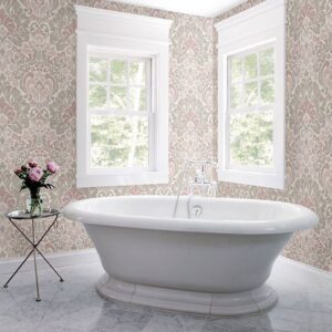 Garden of Eden Pink Damask Wallpaper