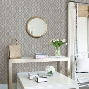 Ethereal Grey Trellis Wallpaper