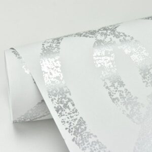 Ethereal Silver Trellis Wallpaper