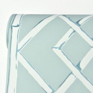 Latticework Aqua Wallpaper by Sarah Richardson