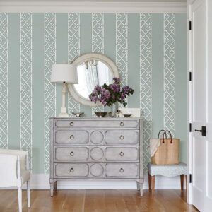 Latticework Aqua Wallpaper by Sarah Richardson