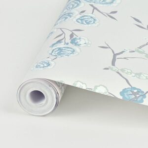 Peony Tree Aqua Wallpaper by Sarah Richardson
