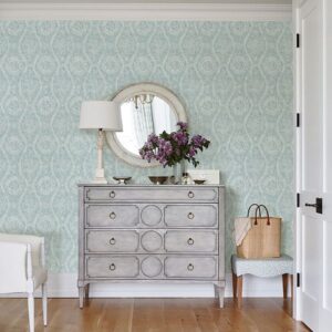 Painterly Aqua Wallpaper by Sarah Richardson
