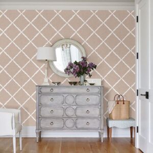 Petal Ikat Trellis Wallpaper by Sarah Richardson