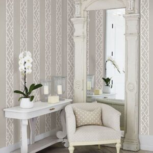 Latticework Platinum Wallpaper by Sarah Richardson