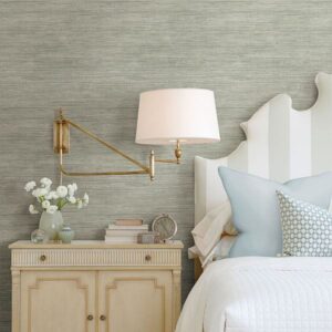 Graphite Faux Grass Wallpaper by Sarah Richardson