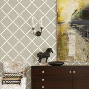 Linen Ikat Trellis Wallpaper by Sarah Richardson