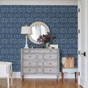 Painterly Indigo Wallpaper by Sarah Richardson