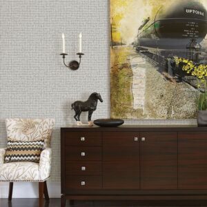 Graphite Palm Weave Wallpaper by Sarah Richardson
